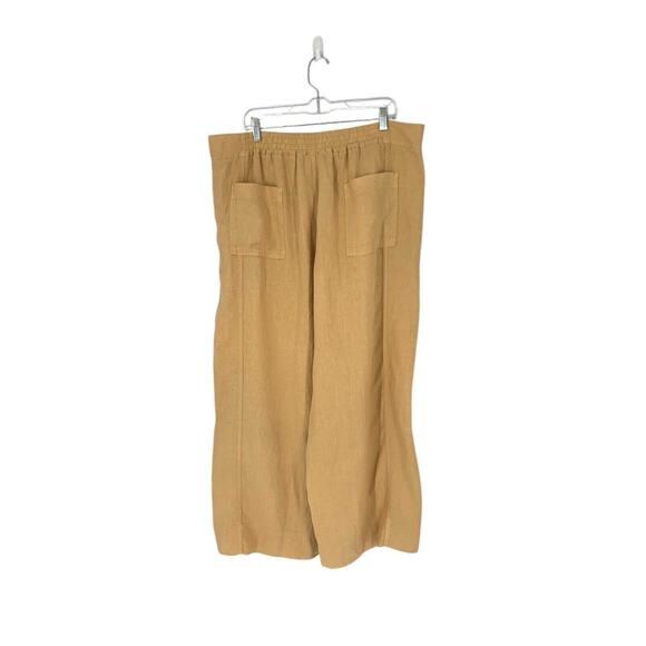 Poetry 100% Linen Wide Leg Pants Size 16 Ochre Sand Pull On NWT - Picture 2 of 10